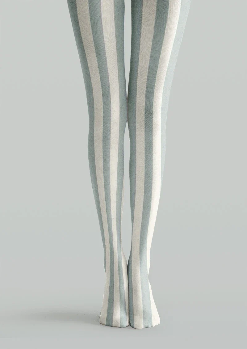 Viken Plan Cream Stripe Tights Hosiery Pantyhose - Image 3