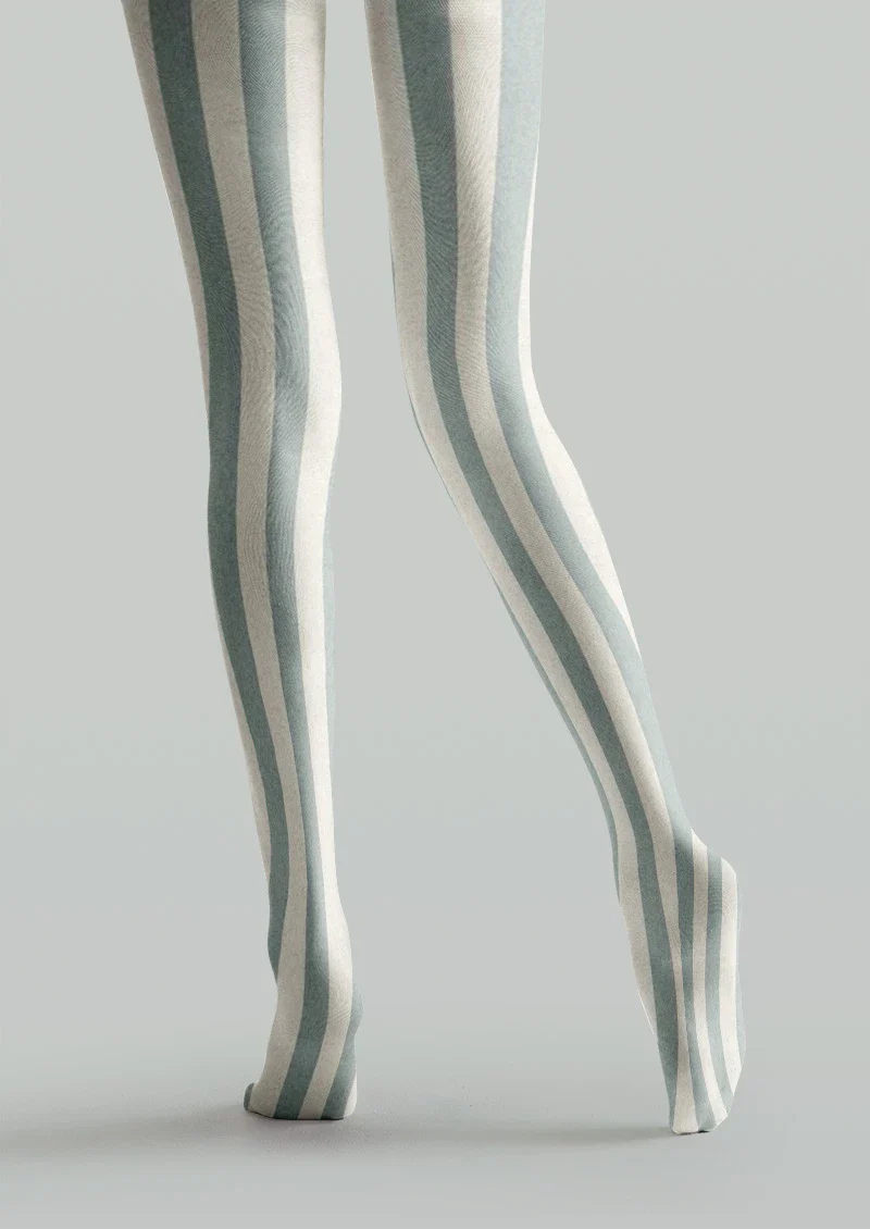 Viken Plan Cream Stripe Tights Hosiery Pantyhose - Image 5
