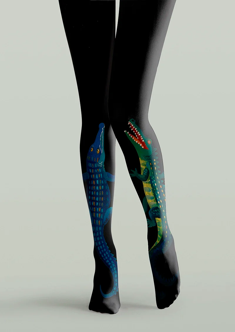 Viken Plan Crocodile Tights Hosiery Pantyhose