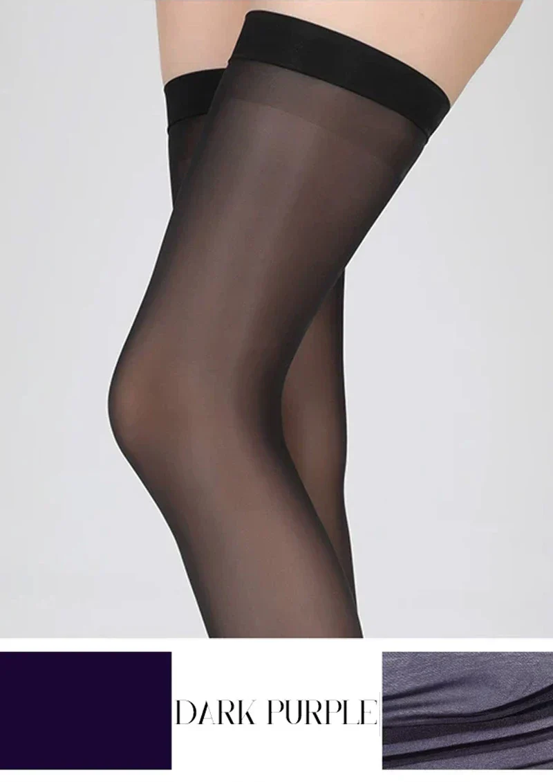 Viken Plan Dark Gold Shiny & Night Matte Sexy Thigh-High Stockings Hosiery - Image 13
