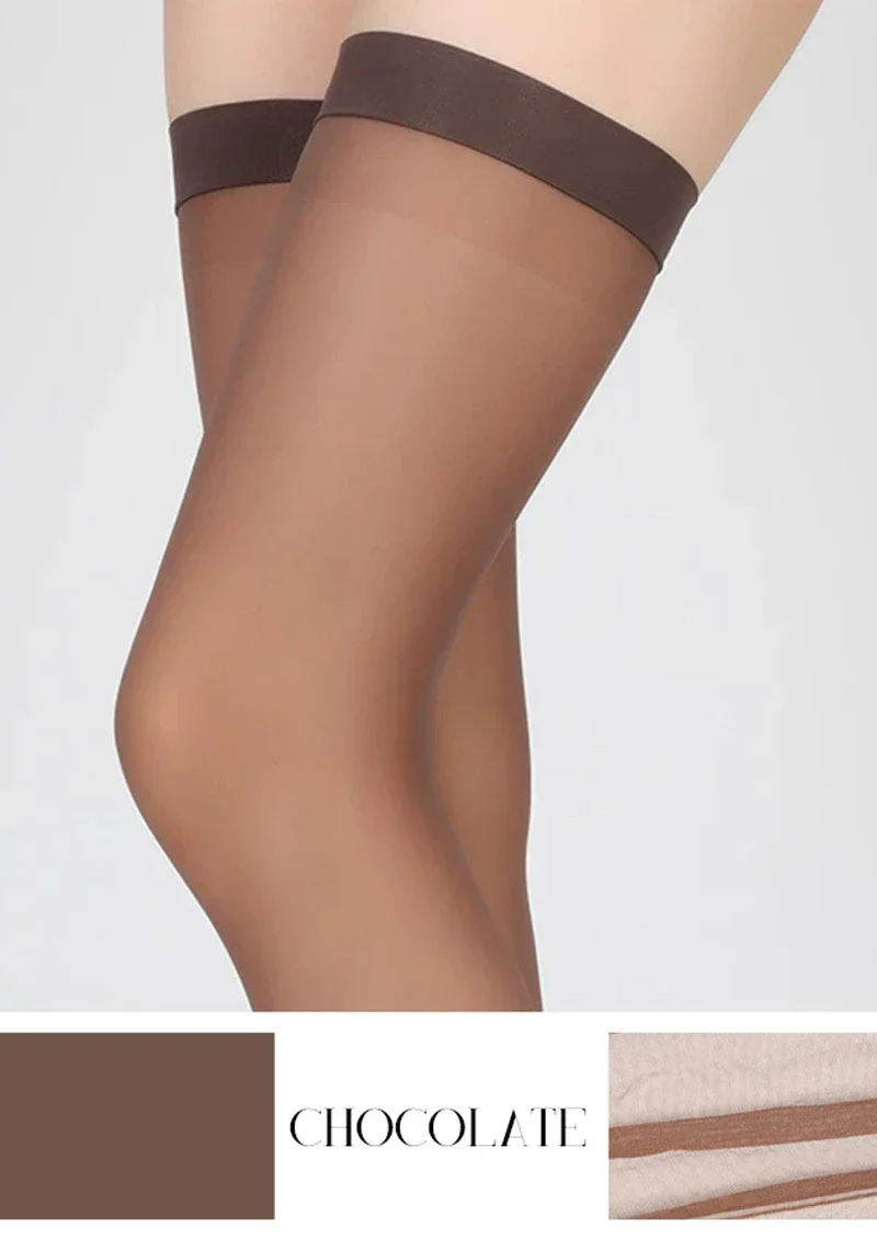 Viken Plan Dark Gold Shiny & Night Matte Sexy Thigh-High Stockings Hosiery - Image 19