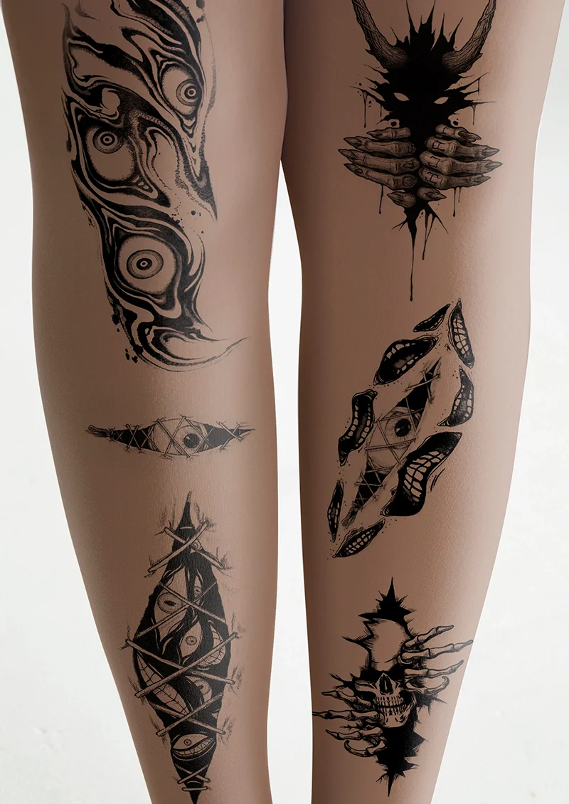 Viken Plan Dark Rift Tattoo Tights Hosiery Pantyhose - Image 5