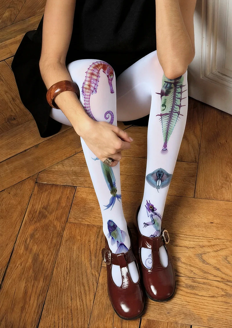 Viken Plan Deconstructed Organism Y2K Style Tights Hosiery Pantyhose - Image 2