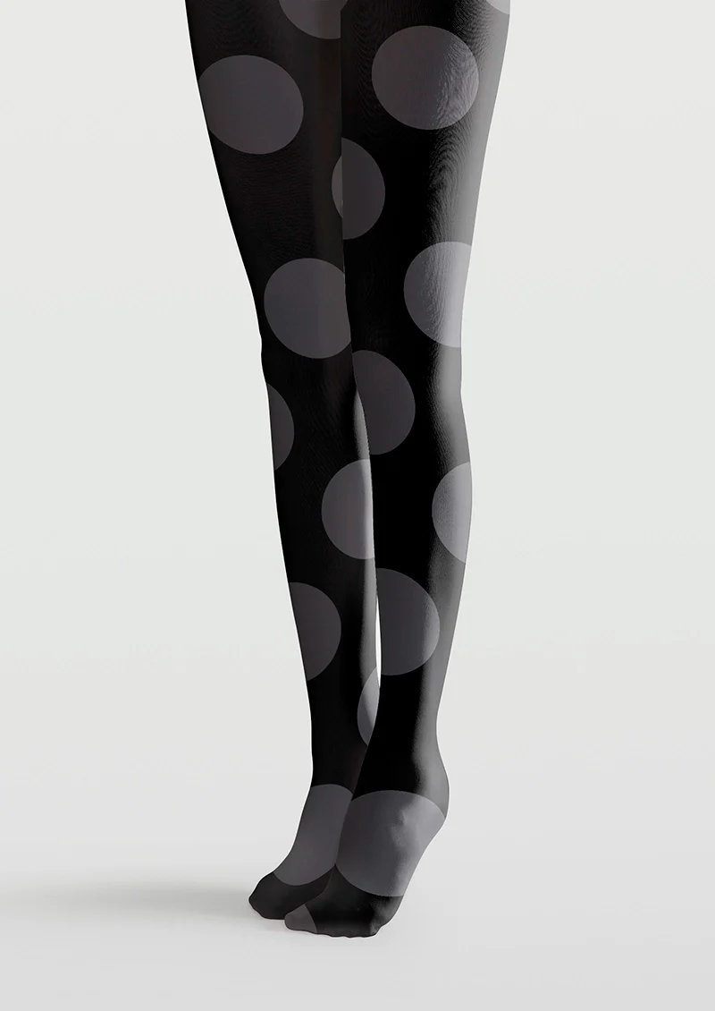 Viken Plan Black-gray polka dots Tights Hosiery Pantyhose