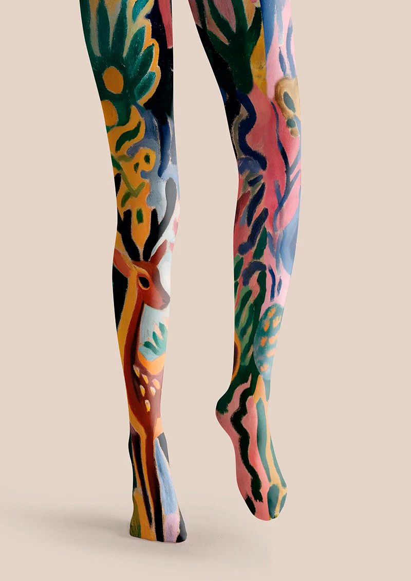 Viken Plan Deer whisper Meadow Tights Hosiery Pantyhose - Image 3