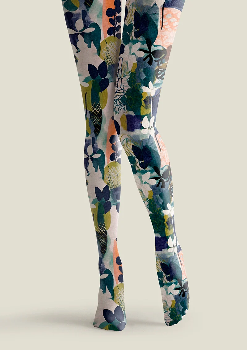 Viken Plan Diffused Petals Tights Hosiery Pantyhose - Image 3