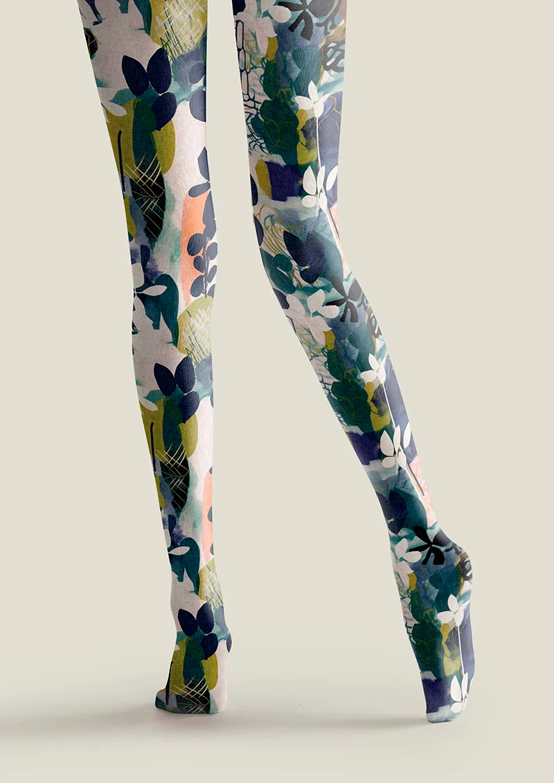 Viken Plan Diffused Petals Tights Hosiery Pantyhose - Image 4