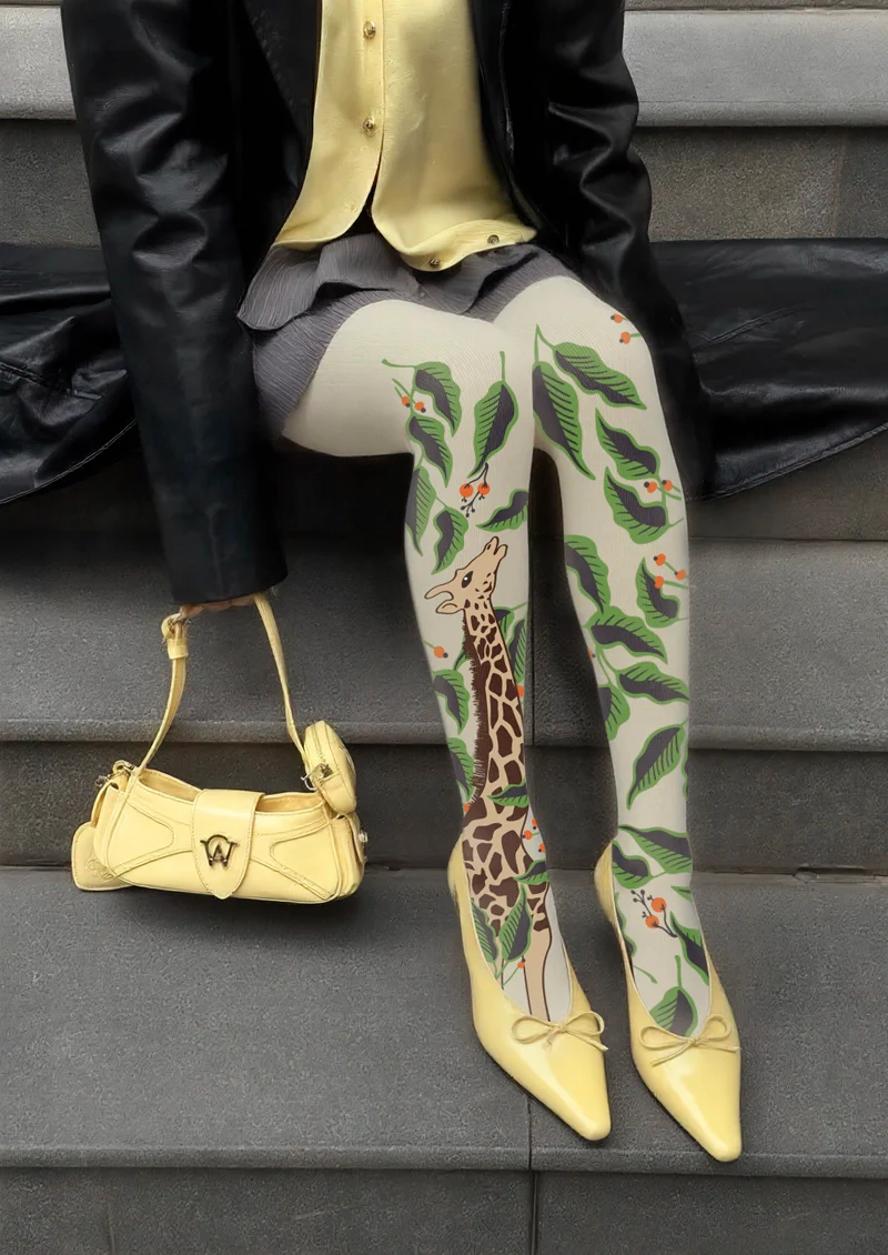 Viken Plan Giraffe Tights Hosiery Pantyhose - Image 2