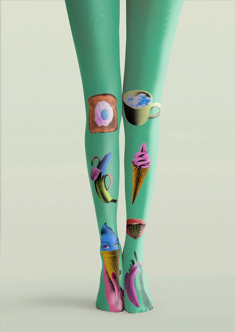 Viken Plan Eccentric Menu Tights Hosiery Pantyhose