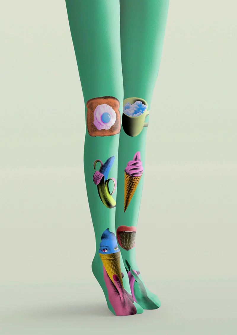 Viken Plan Eccentric Menu Tights Hosiery Pantyhose - Image 3