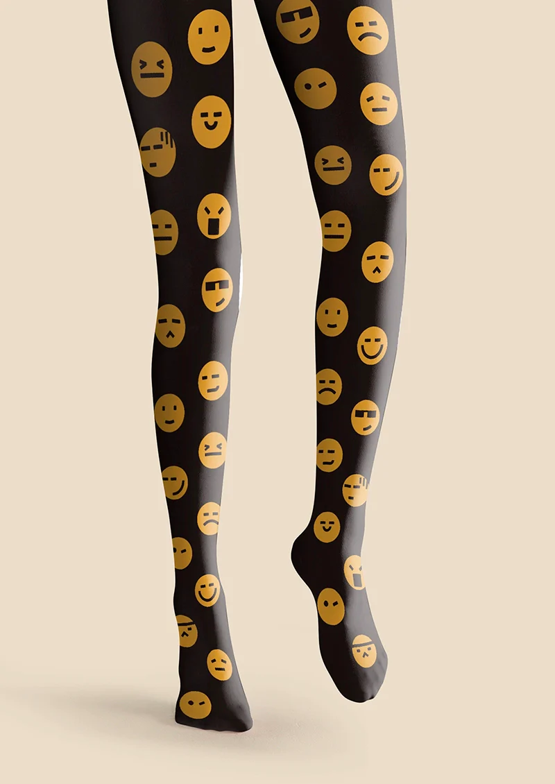 Viken Plan emoji Polka Dots Tights Hosiery Pantyhose - Image 3