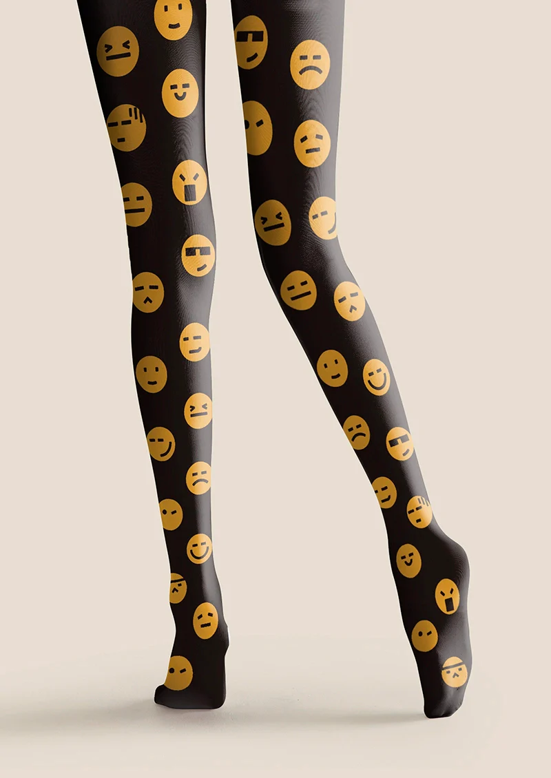Viken Plan emoji Polka Dots Tights Hosiery Pantyhose - Image 4