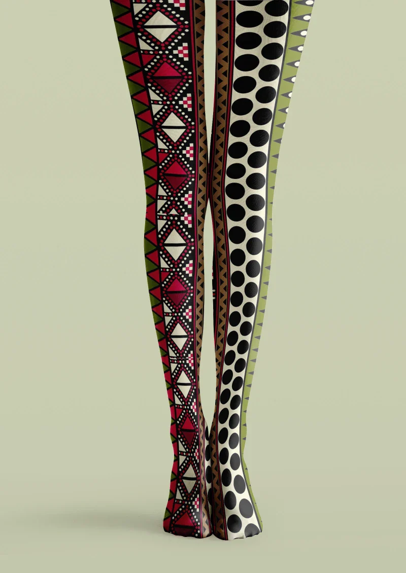 Viken Plan Ethnic Geometric Tights Hosiery Pantyhose