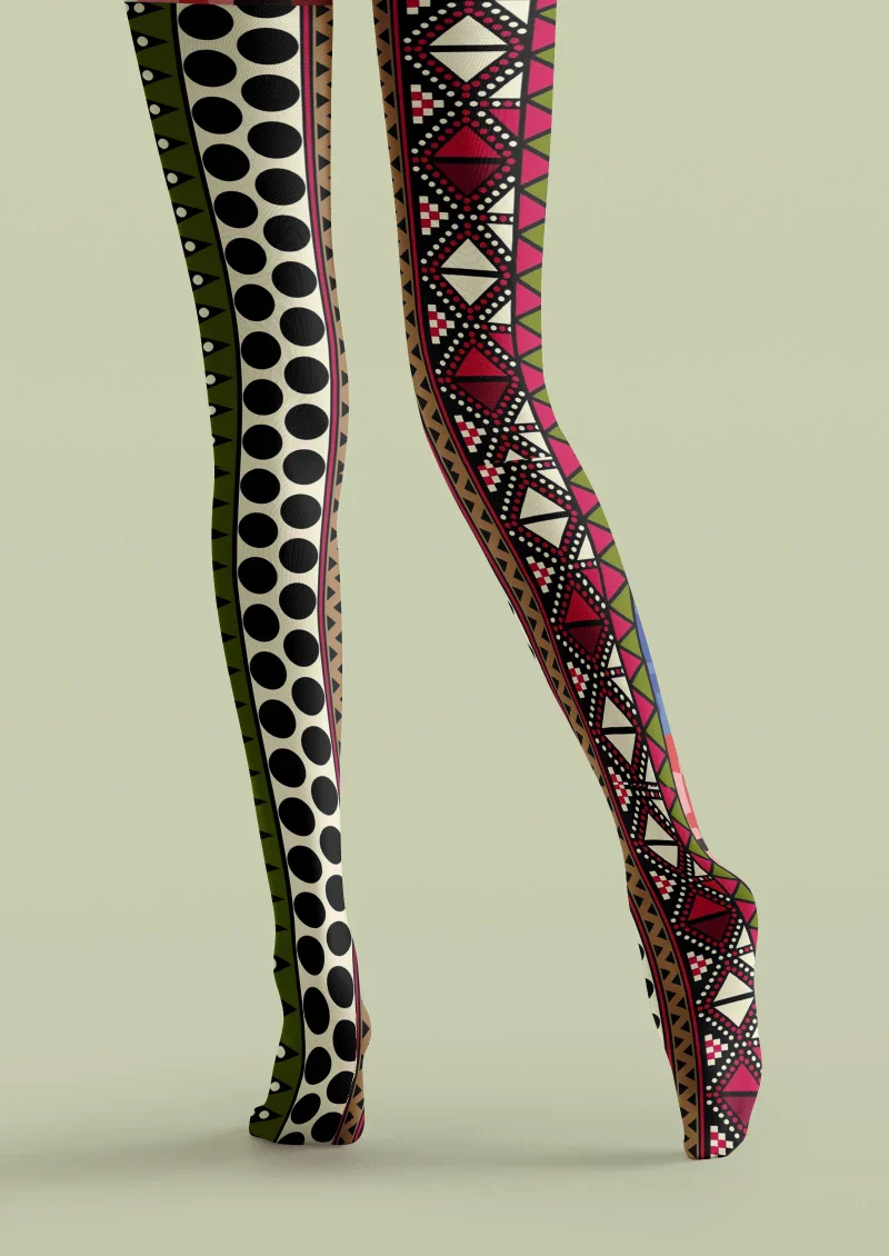 Viken Plan Ethnic Geometric Tights Hosiery Pantyhose - Image 5