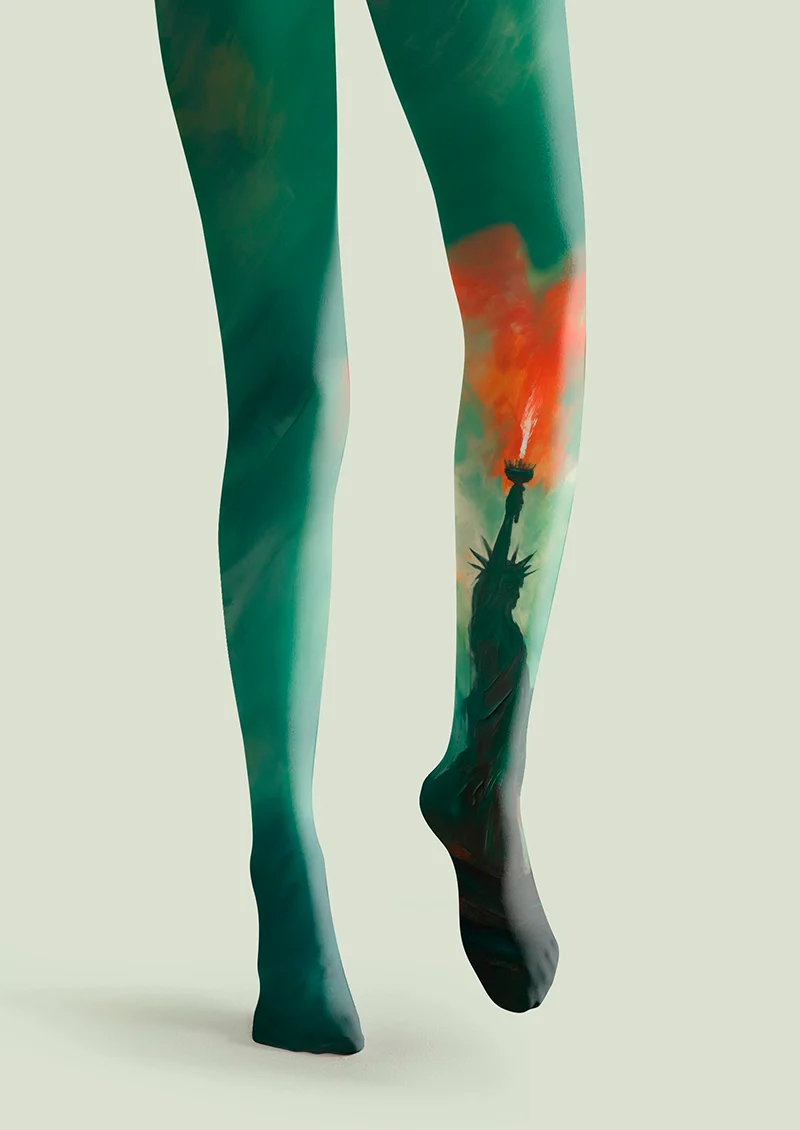 Viken Plan Flame of Liberty Tights Hosiery Pantyhose - Image 3