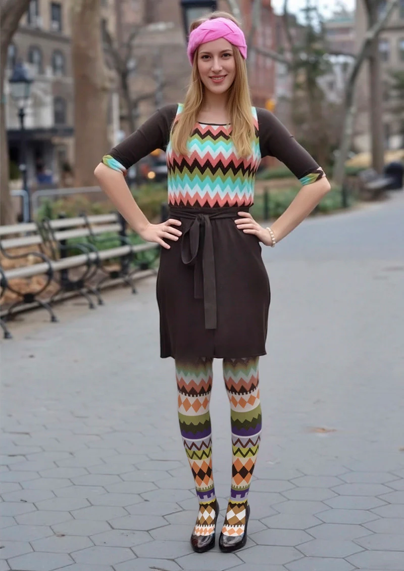 Viken Plan Folkloric Palette Tights Hosiery Pantyhose - Image 2