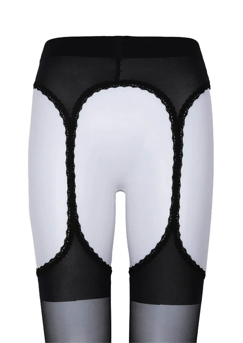 Viken Plan Four-Way Open-Crotch Lace Cut-Out Suspender Pantyhose Tights Hosiery - Image 5
