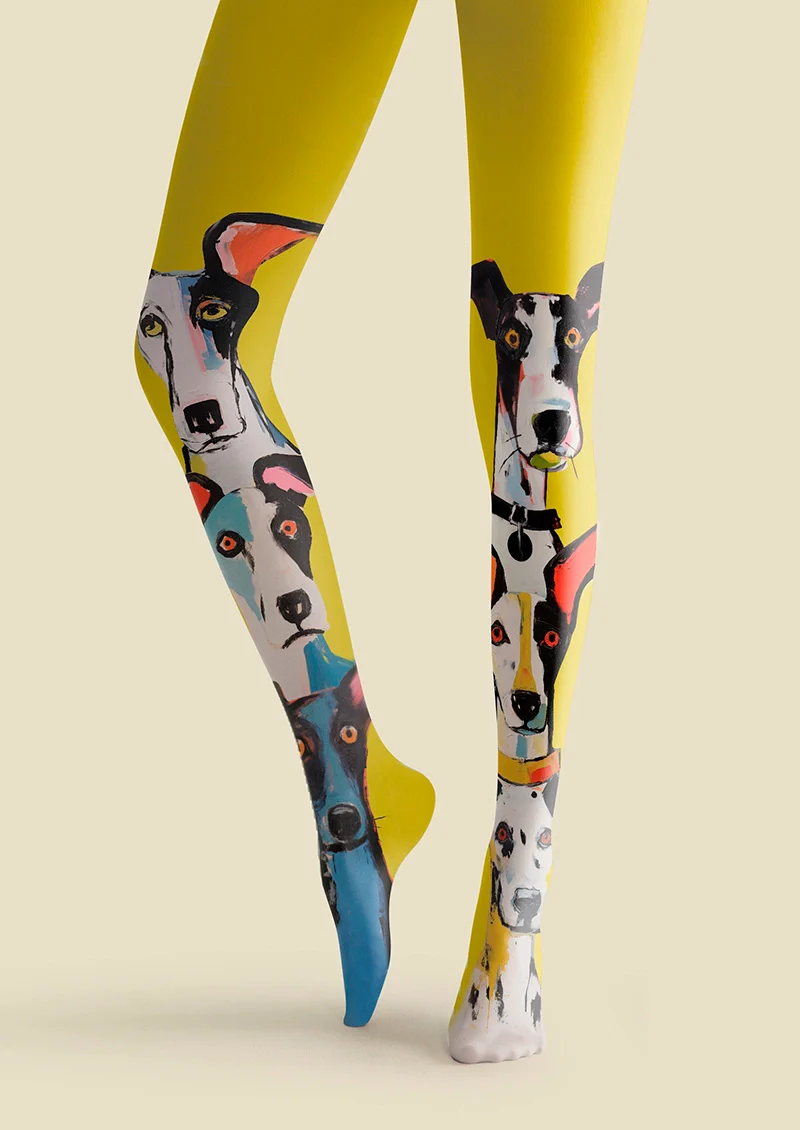 Viken Plan Dog Narrative Patterned Tights Hosiery Pantyhose - Image 4