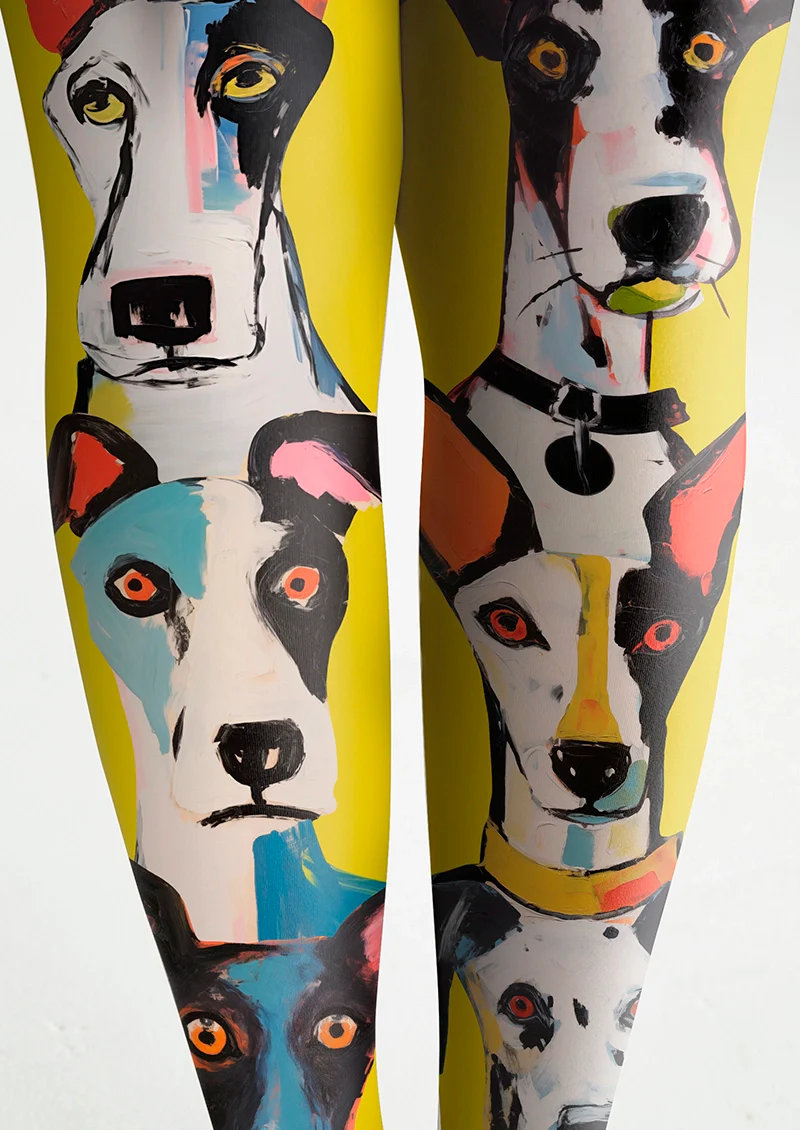 Viken Plan Dog Narrative Patterned Tights Hosiery Pantyhose - Image 6