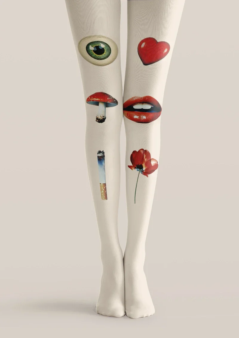 Viken Plan Fun Icon Graphic Tights Hosiery Pantyhose