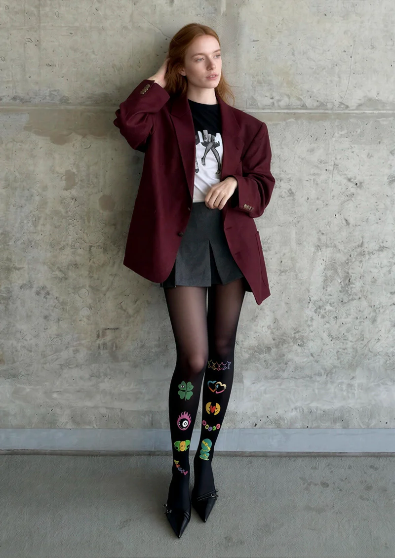 Viken Plan Fun Patterns Tights Hosiery Pantyhose - Image 2