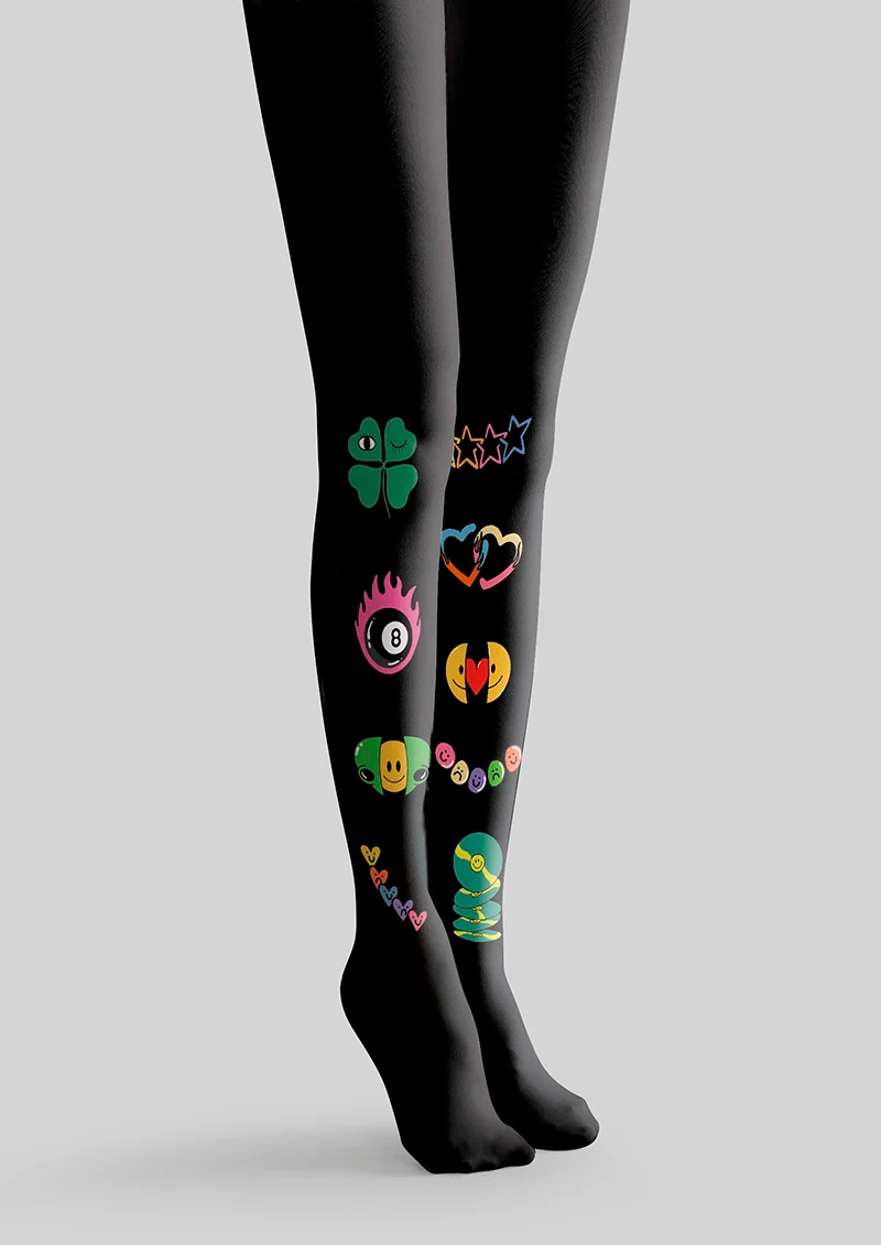 Viken Plan Fun Patterns Tights Hosiery Pantyhose - Image 3