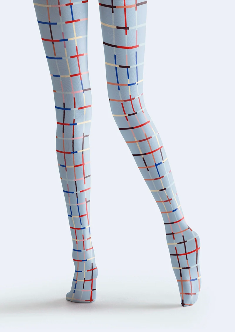 Viken Plan Geometric Blues Tights Hosiery Pantyhose - Image 4