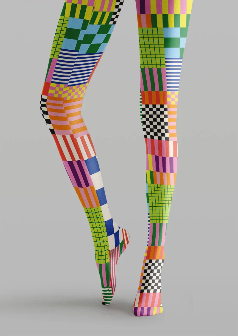 Viken Plan Geometric Shape Tights Hosiery Pantyhose - Image 4