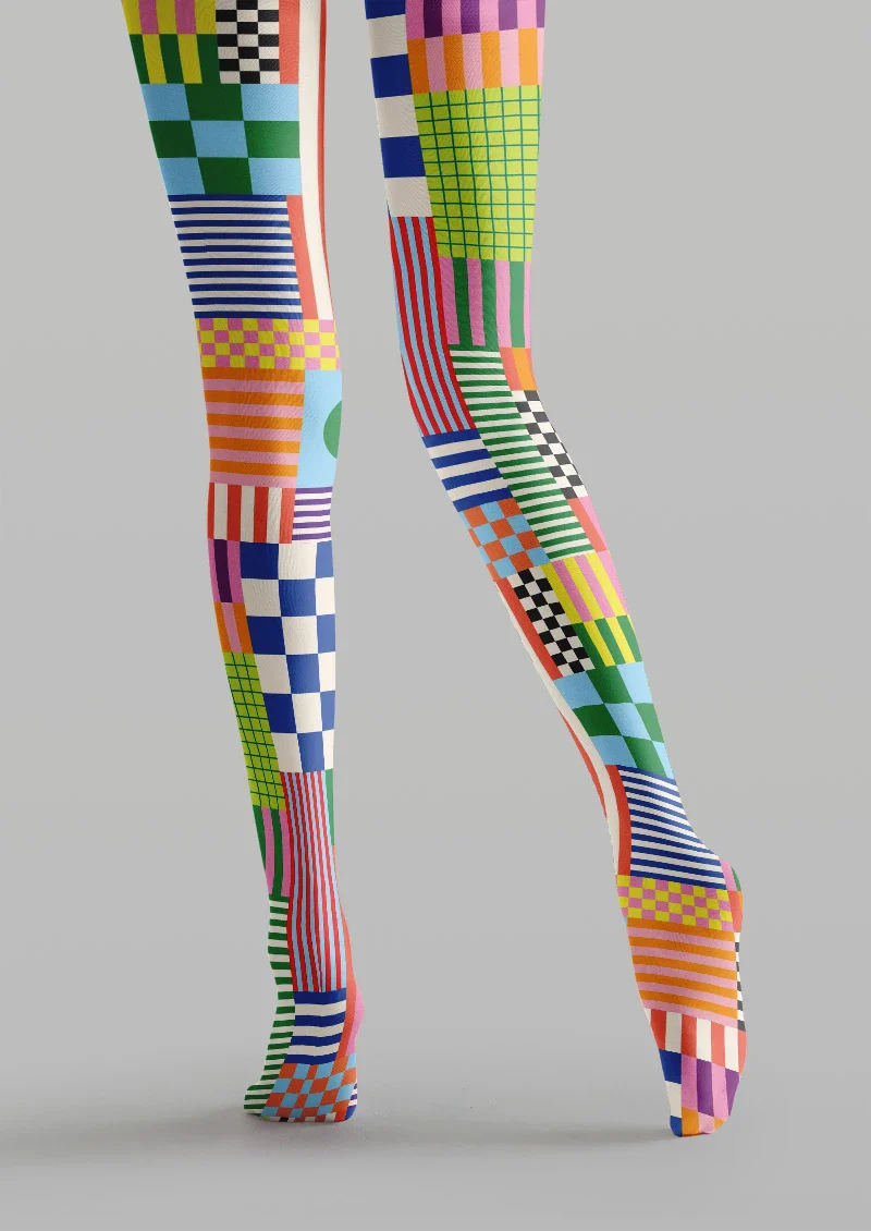 Viken Plan Geometric Shape Tights Hosiery Pantyhose - Image 5