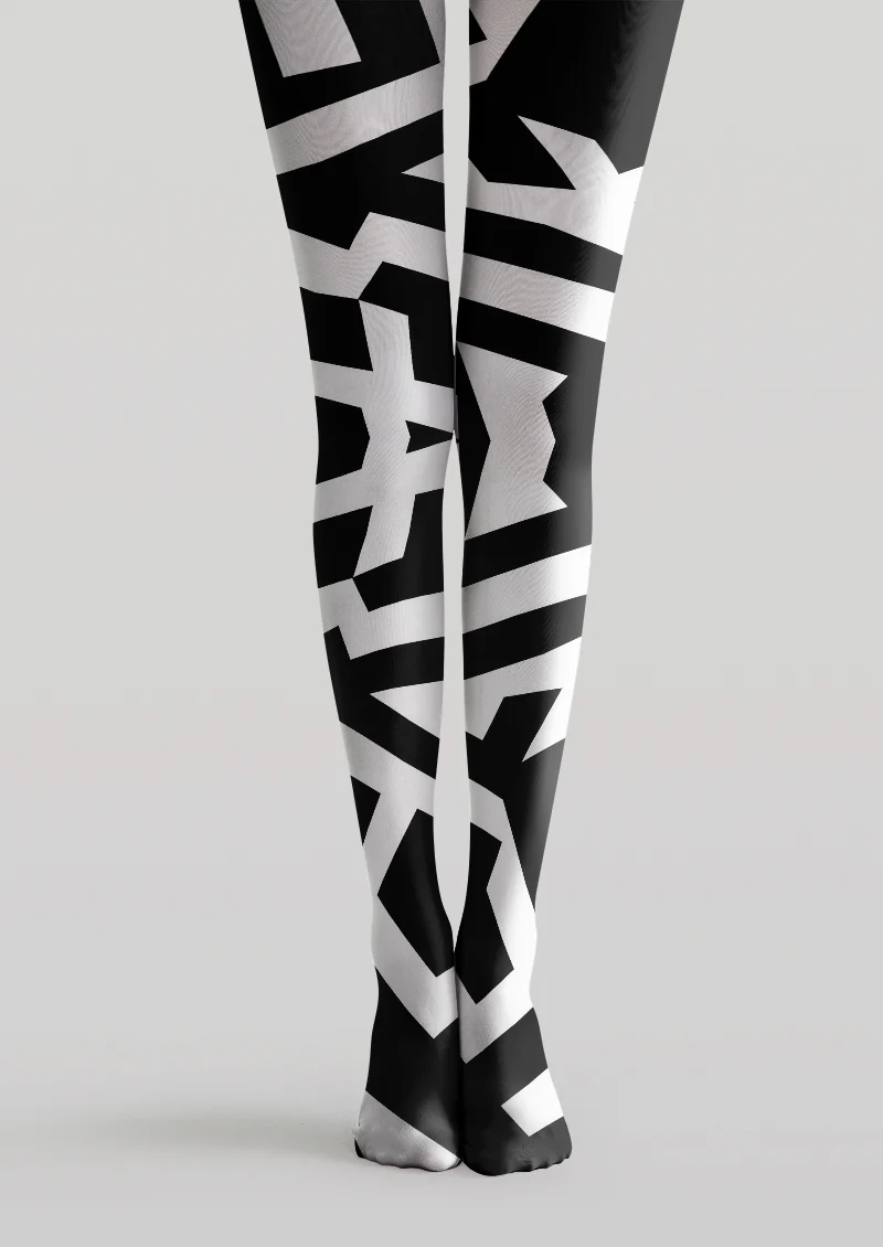 Viken plan Geometric Striped Graphic Tights Hosiery Pantyhose