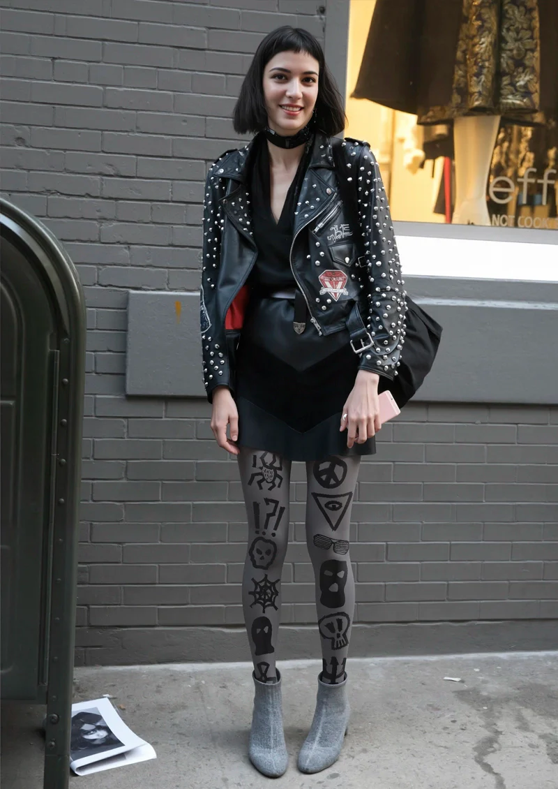 Viken Plan Graffiti Cobweb Tights Hosiery Pantyhose - Image 2