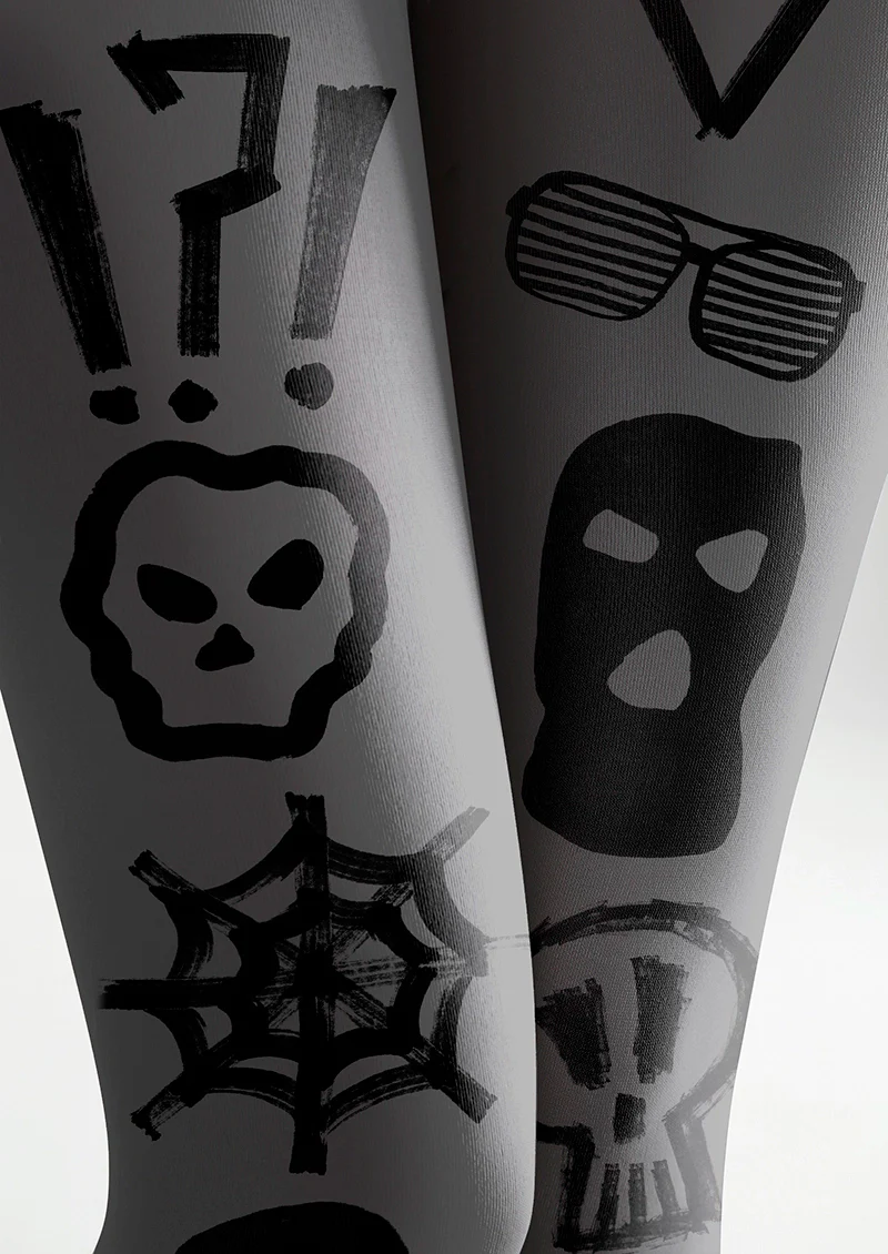 Viken Plan Graffiti Cobweb Tights Hosiery Pantyhose - Image 5