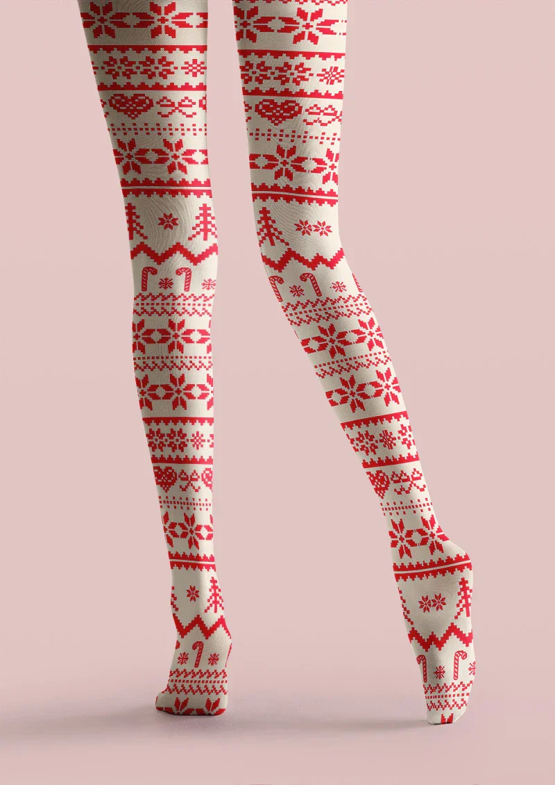 Viken Plan Christmas Nordicknit Tights Hosiery Pantyhose