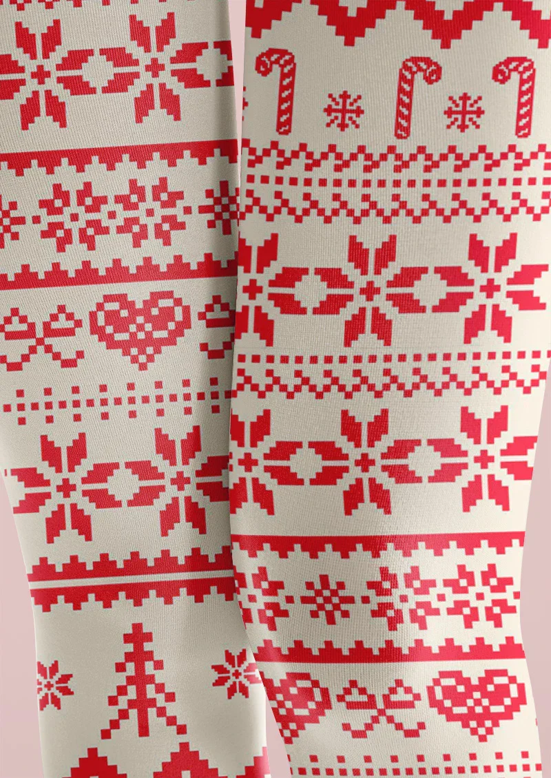Viken Plan Christmas Nordicknit Tights Hosiery Pantyhose - Image 2