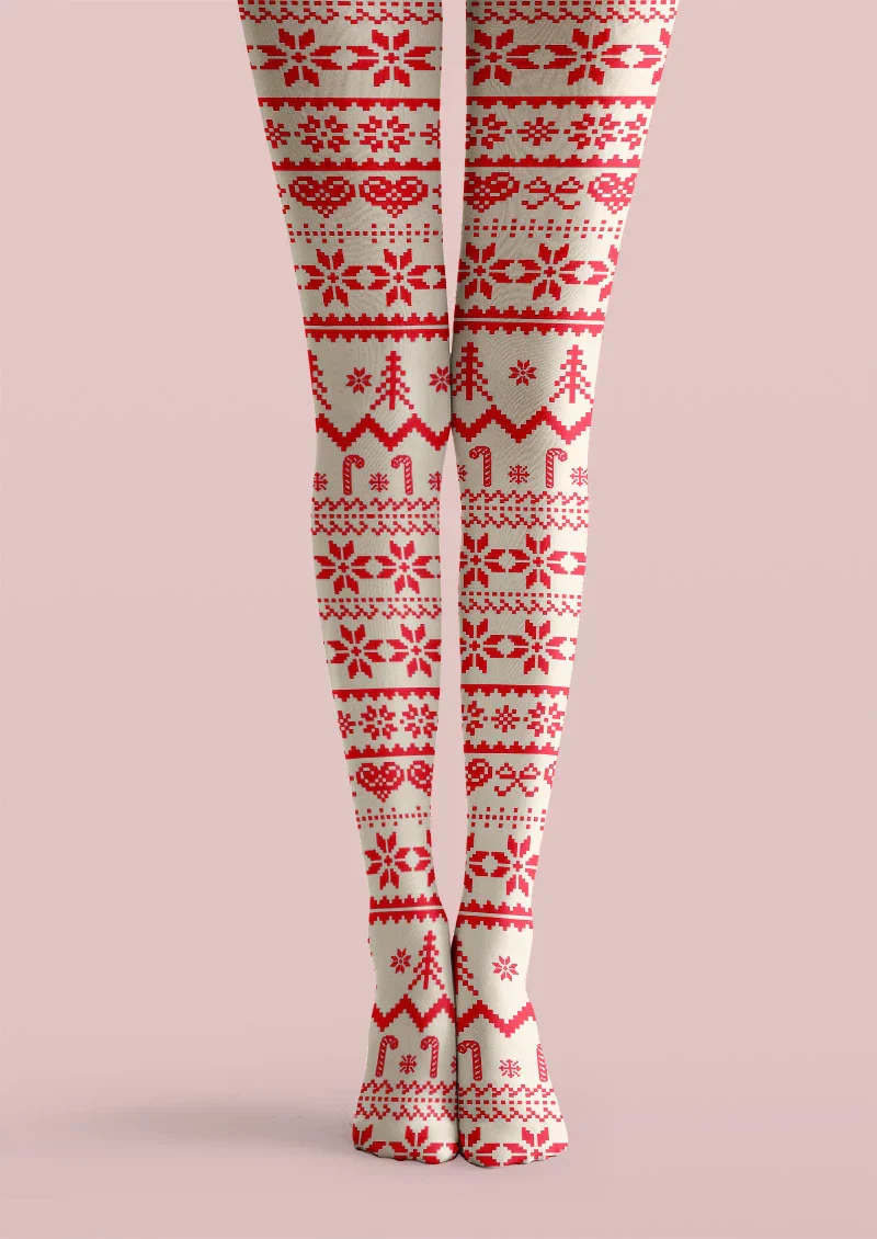 Viken Plan Christmas Nordicknit Tights Hosiery Pantyhose - Image 3