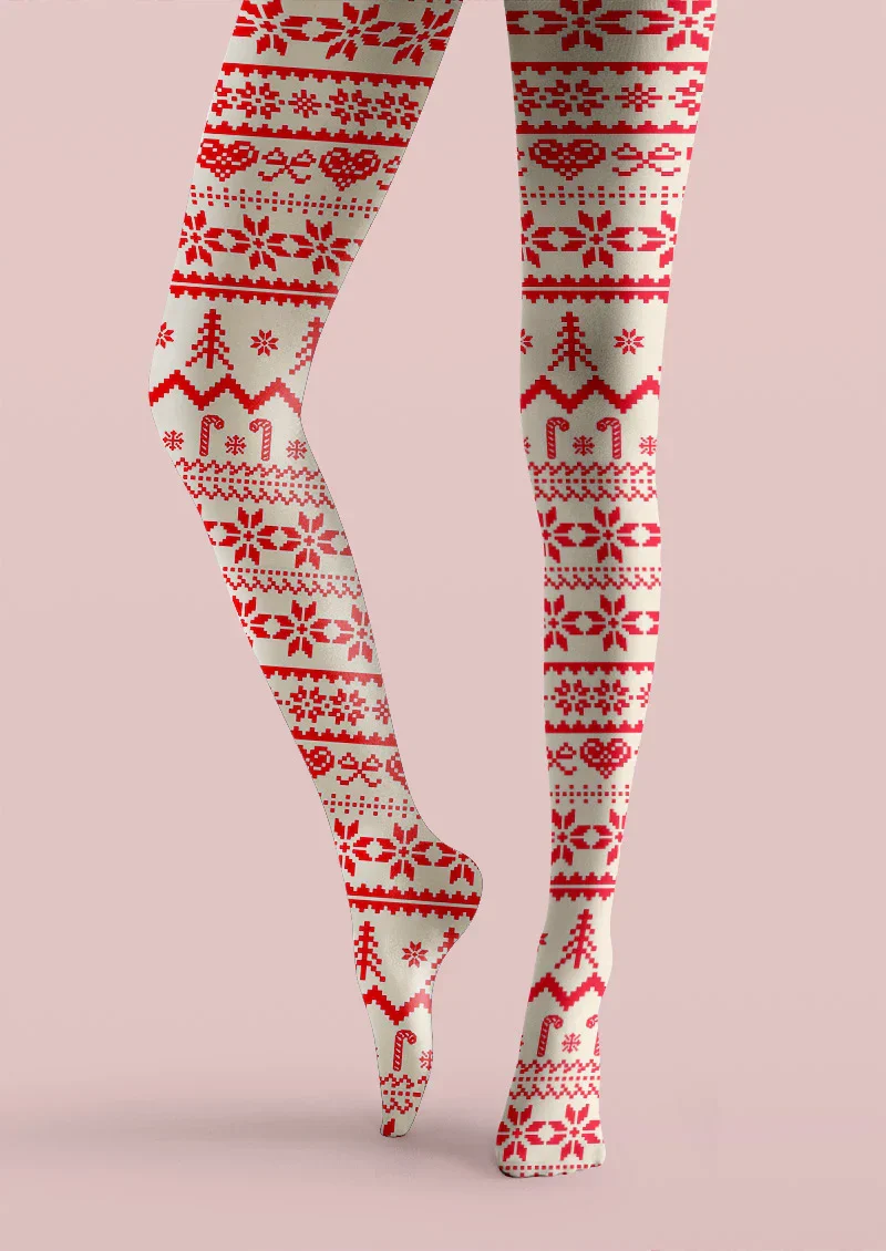 Viken Plan Christmas Nordicknit Tights Hosiery Pantyhose - Image 4
