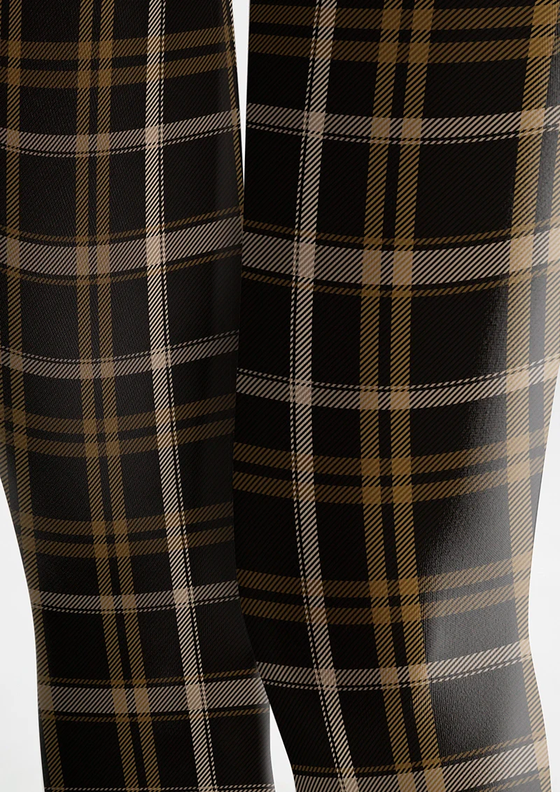 Viken Plan Black-brown stripes Checked Tights Hosiery Pantyhose - Image 6