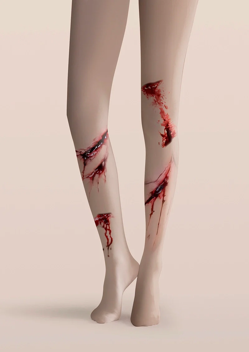 Viken Plan Halloween Fun Art Print Tights Personalized Tights/Tights [Blood Streak] - Image 3