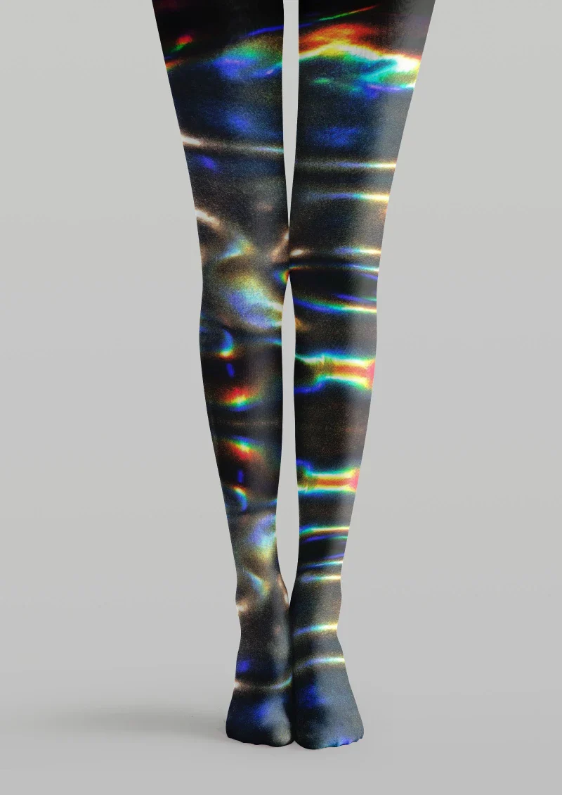 Viken Plan Holographic Striped Tights Hosiery Pantyhose - Image 3