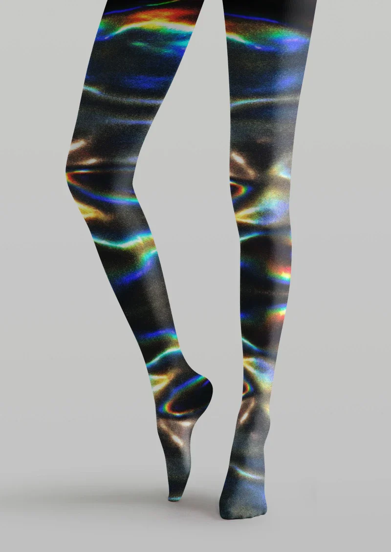 Viken Plan Holographic Striped Tights Hosiery Pantyhose - Image 4