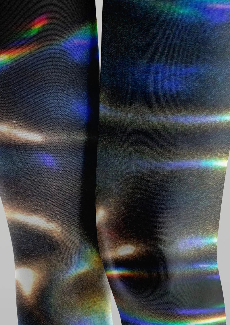 Viken Plan Holographic Striped Tights Hosiery Pantyhose - Image 5