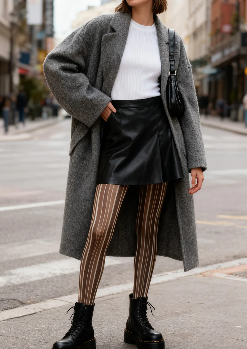 Viken Plan Coffee Grain Tights Hosiery Pantyhose - Image 2