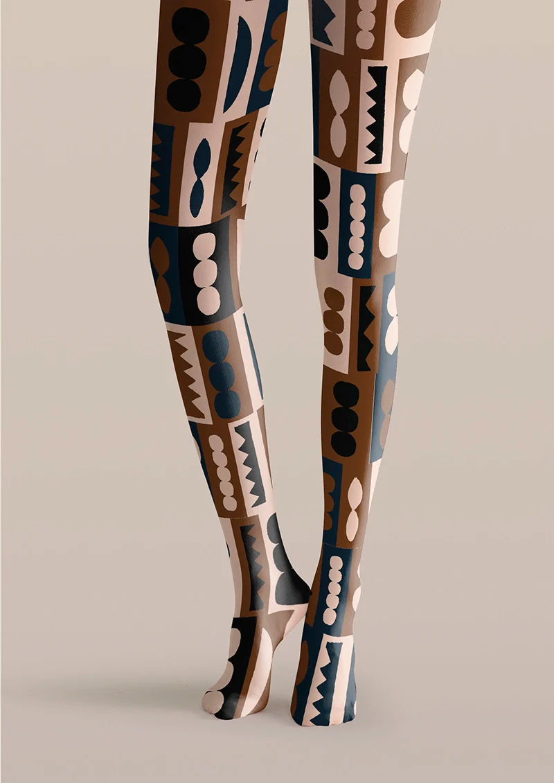 Viken Plan Hopi Pottery Mark Tights Hosiery Pantyhose - Image 3