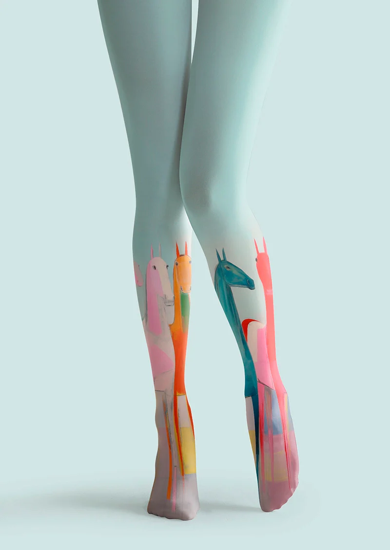 Viken Plan Horse Chromatogram Tights Hosiery Pantyhose