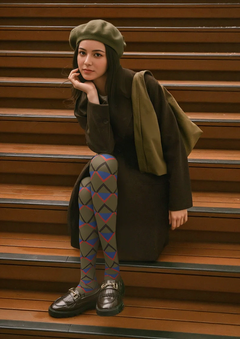 Viken Plan Inky Matrix Tights Hosiery Pantyhose - Image 2