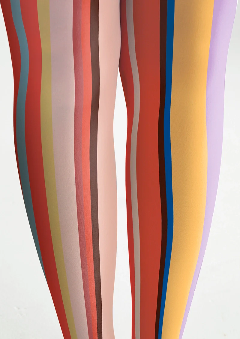 Viken Plan Rainbow Rhythm Striped Tights Hosiery Pantyhose - Image 6