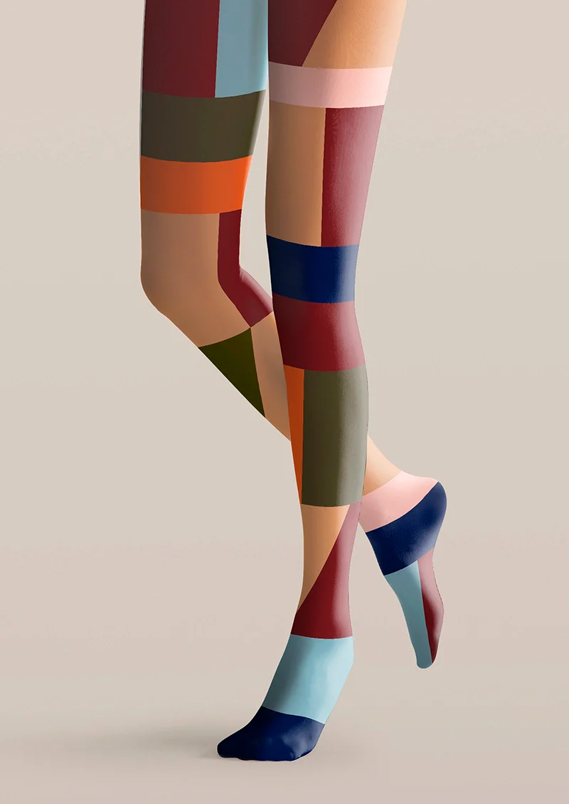 Viken Plan Chromatic Shadow Blocks Tights Hosiery Pantyhose - Image 3