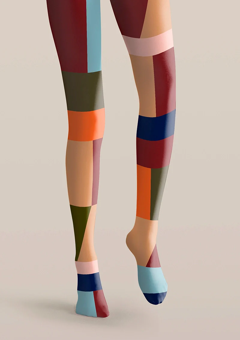 Viken Plan Chromatic Shadow Blocks Tights Hosiery Pantyhose - Image 4