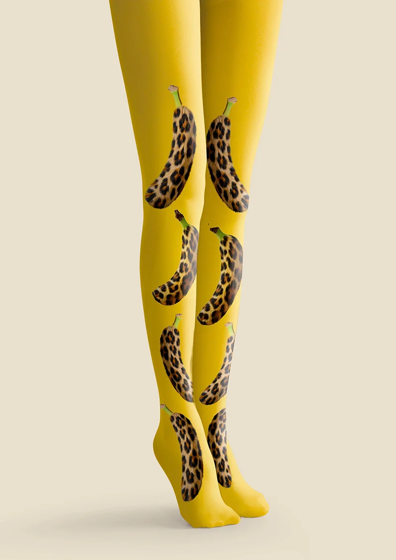 Viken Plan Leopard-print banana Tights Hosiery Pantyhose - Image 3