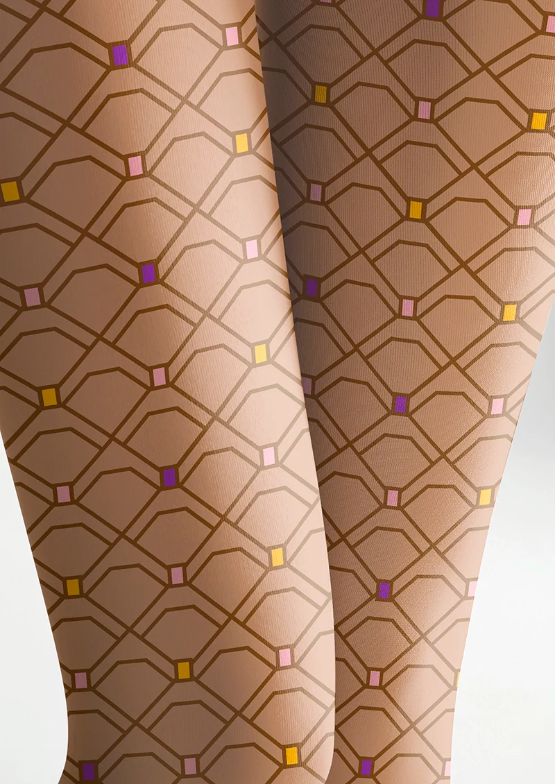 Viken Plan Light brown stripes Tights Hosiery Pantyhose - Image 5